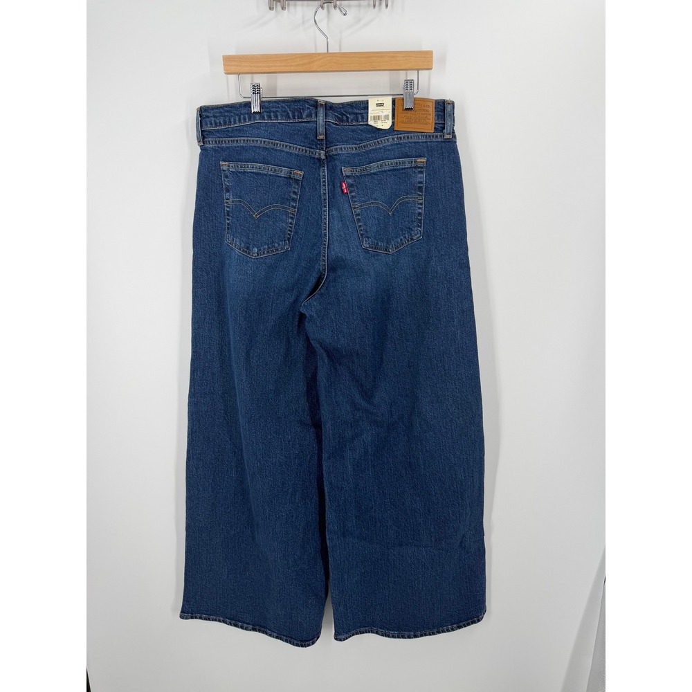 Levi's 728 High Rise Wide Leg Women 33 Blue Denim Vintage Stretch - Picture 2 of 9